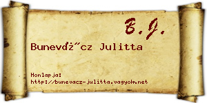 Bunevácz Julitta névjegykártya